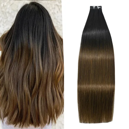 Vista 7 de WindTouch Extensiones de cabello humano con cinta adhesiva, color rojo, 20 unidades, 14 pulgadas, #rojo, 1.06 oz