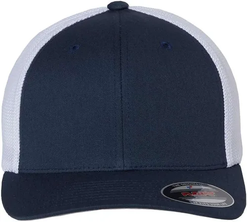 Vista 9 de Flexfit - Gorra ajustable de malla elástica en dos tonos Negro