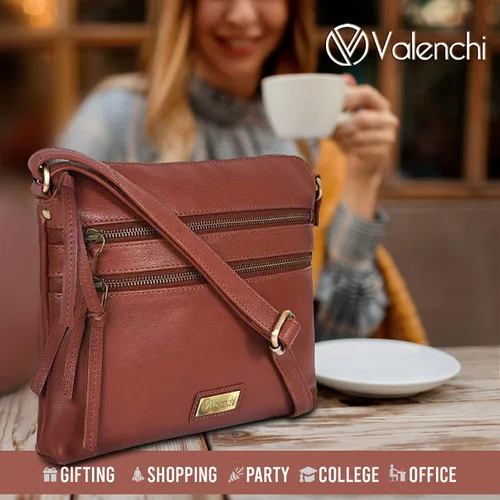 Vista 83 de VALENCHI Real Genuine Leather Women's Crossbody Purse/Bag With Adjustable Strap