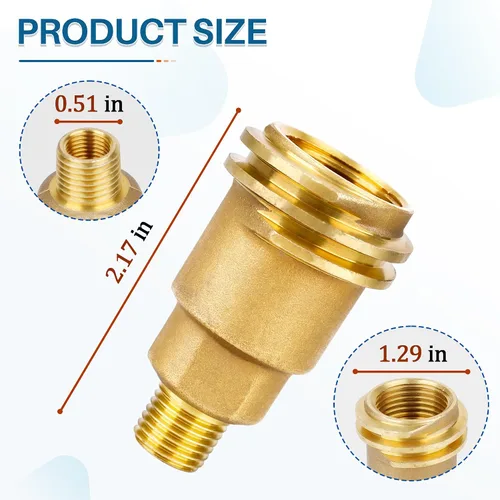 Vista 2 de QCC1 - Adaptador de manguera de montaje de gas propano macho con rosca de tubo macho de 1/4 pulgadas, accesorios de conexión rápida de propano