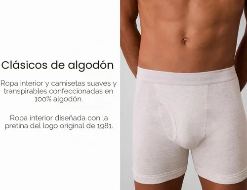 Vista 7 de Calvin Klein Calzoncillos Bóxer Brief Clásicos de Algodón para Hombre (3 unidades)