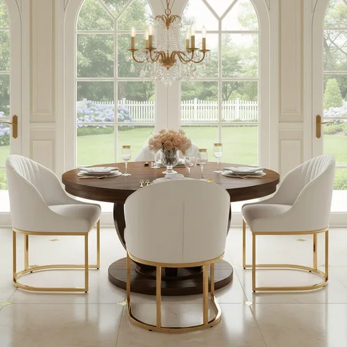 Vista 10 de Hyfirm Juego de 2 sillas de comedor tapizadas de terciopelo negro y dorado, sillas de cocina modernas con acento de barril glamoroso, patas de metal