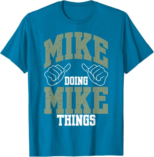Vista 8 de Camiseta divertida de Mike Doing Mike Things Mike Birthday, Negro