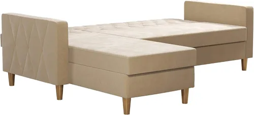 Vista 6 de CosmoLiving by Cosmopolitan Liberty - Futón de terciopelo marfil