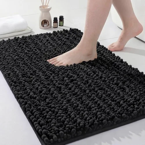 Vista 17 de Disolla Alfombra de baño pequeña, antideslizante, lavable, color beige, 17 x 24 pulgadas, súper absorbente, suave, alfombra de baño de felpilla