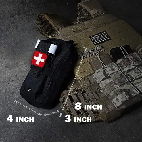 Vista 8 de Kit Médico de Trauma Kit de Control de Sangrado, Kits de Primeros Auxilios de Supervivencia de Emergencia EMT IFAK Kit Médico para Control