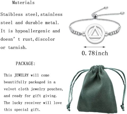 Vista 2 de Pulsera AA NA para regalo de sobriedad, alcohólicos, regalo de recuperación anónima, regalo sobrio, recuperación de adicciones, joyería inspiradora