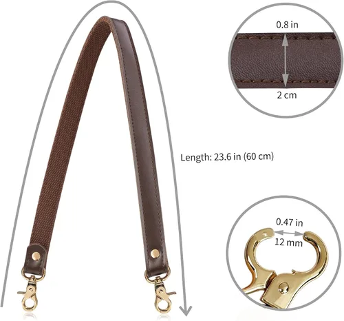 Vista 68 de Allzedream - Bolsa de hombro de repuesto de lona de cuero auténtico, 2