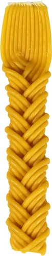 Vista 7 de Vela Havdalah trenzada de cera de abejas – Trenza gruesa y redonda – Cera de abejas bañada a mano – 2 x 11 pulgadas – Regalo de Shabat Judaica – por
