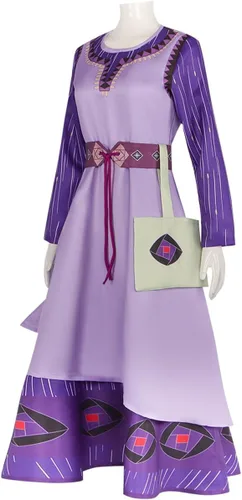 Vista 3 de Wish Asha - Disfraz de princesa para niñas, trajes de cosplay con accesorios para fiestas de Navidad