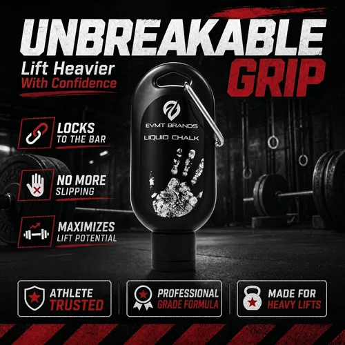 Vista 4 de Liquid Chalk, Mess Free Gym Chalk for Weightlifting, Gymnastics, Rock Climbing, Dancing. Sweat Resistant and Long Lasting for Stronger Grip.