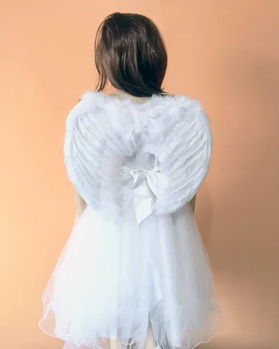Vista 2 de SzJias Angel Wings and Halo for Girls - Cupid Feather Wings for Kids Halloween