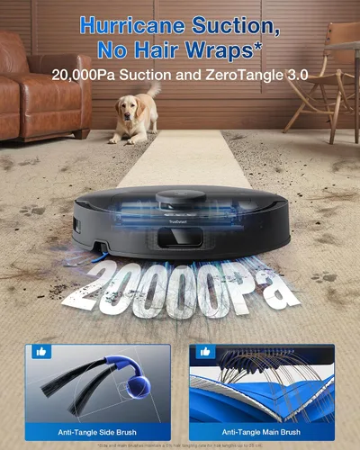 Vista 2 de ECOVACS DEEBOT T30C Aspiradora Robot y Trapeadora, Succión de 20,000Pa, Trapeado de Borde Adaptativo TruEdge, Tecnología ZeroTangle 2.0, Lavado