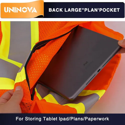 Vista 3 de Surveyor Safety Vest Reflective for Men, Class 2 Heavy Duty Safety Vests Reflective with Pockets