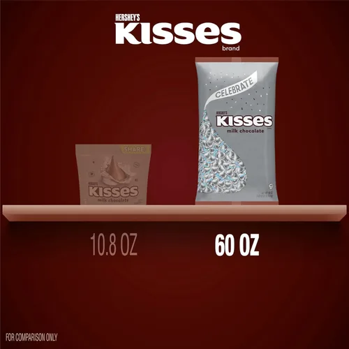 Vista 4 de HERSHEY'S KISSES - Bolsa a granel de chocolate con leche, 60 onzas