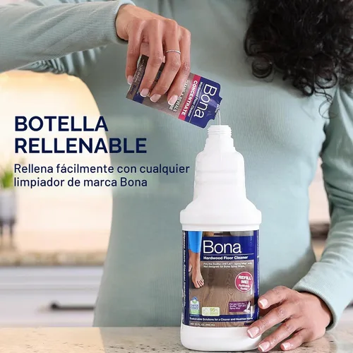 Vista 3 de Bona Botella limpiadora de pisos de madera dura para usar con mopa de spray Swiffer WETJET, aroma a madera de cedro, rinde 64 onzas líquidas