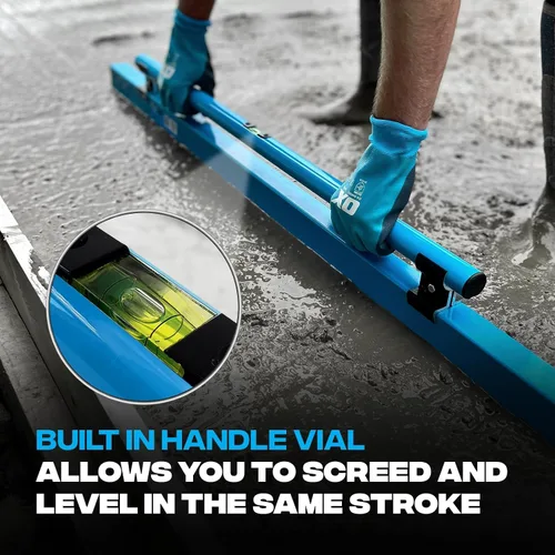 Vista 3 de OX TOOLS Serie Pro Nivel de concreto de 48 pulgadas con vial nivelador Aleación estructural resistente Mango ergonómico Ligero y reversible