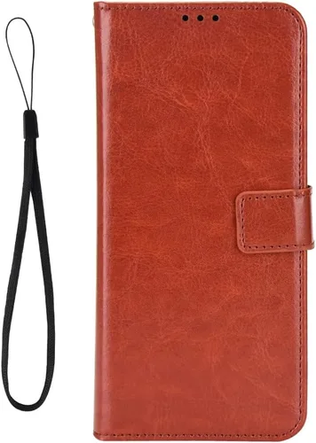 Vista 2 de Funda para Honor X7a Funda de cuero, con tapa para Honor X7a RKY-LX2 Funda Marrón