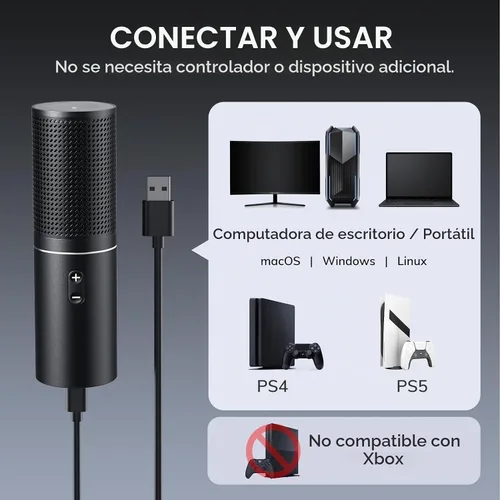 Vista 4 de TONOR Micrófono de podcast USB, kit de micrófono de transmisión de estudio para PC gaming para PS4/5/Discord/Twitch Gamer, equipo de condensador
