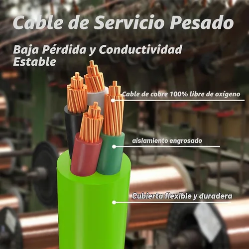 Vista 2 de PlugSaf - Cable generador de 10 pies y 30 amperios, 4 clavijas Verde