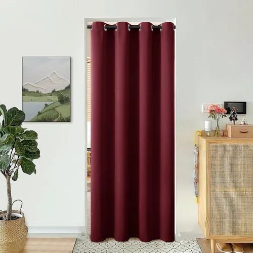 Vista 62 de BGment Cortina Oscurecedora para Puerta Corredera, Cortina Divisoria Opaca Ancha para Sala de Estar de 84 Pulgadas de Largo, Cortina Térmica de Rosa