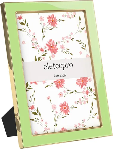 Vista 40 de eletecpro 4x6 Enamel Picture Frame with Real Glass Cover, Pink, 1-Pack Rosa con oro