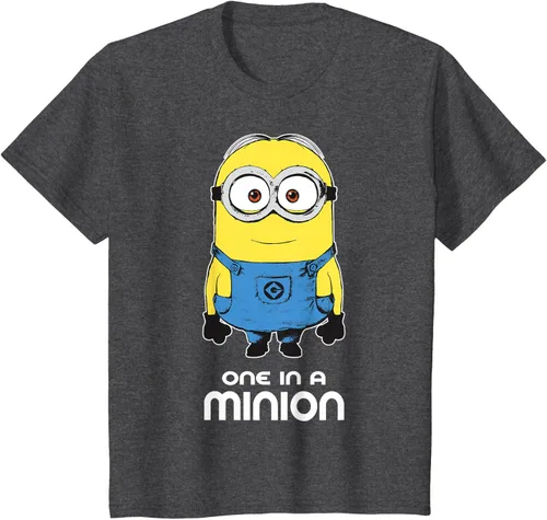 Vista 37 de Despicable Me Camiseta estampada Minions Bob One in A Minion Negro