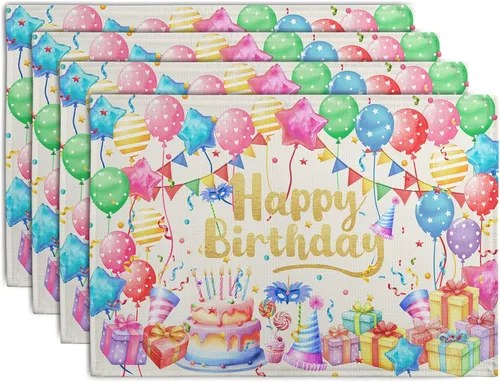 Vista 69 de Juego de 4 manteles individuales del 4 de julio, manteles individuales patrióticos florales con cruces y estrellas del Día de la Independencia y Día