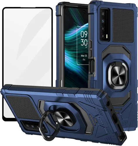 Vista 8 de Ailiber Funda para TCL Stylus 5G - Grado militar, resistente a prueba de golpes, con protector de pantalla, soporte de anillo para montaje magnético