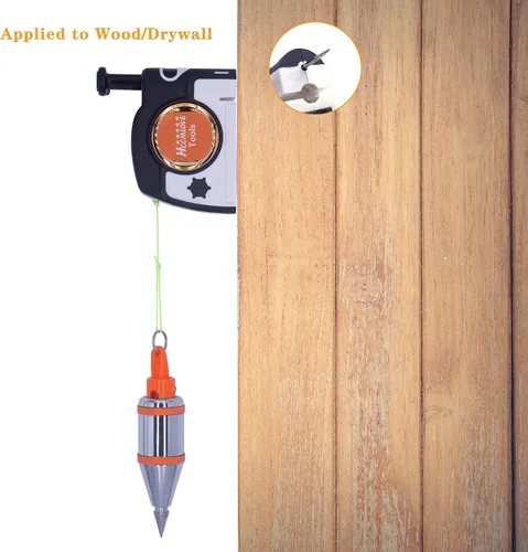 Vista 4 de 2 piezas de plomada magnética - 10.7 oz (305g) Plumb Rite con cuerda de 14.5 pies (4.5m), sacapuntas, 2 lápices, carrete de línea utilizado
