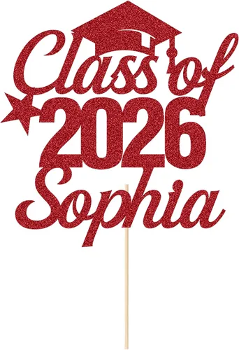 Vista 5 de Decoración personalizada para tartas de graduación de clase de 2026, regalos de graduación, felicitaciones, decoración para tartas, decoración