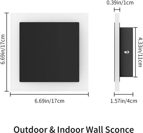 Vista 5 de 2 paquetes de luces LED de pared para exteriores e interiores, apliques de pared modernos, mini apliques, luces de pared para exteriores de aluminio