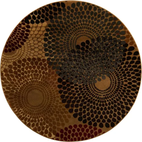 Vista 3 de Unique Loom Barista Collection - Alfombra de área Java (6 pies 1 pulgada, redonda, beige/negro)