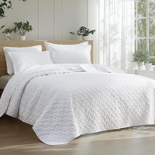 Vista 25 de Bedsure Quilts Twin Size - Lightweight Bedspreads Twin Size with Basket Weave Pattern, Soft Quilt Bedding Set, Grey Comforter Set Coverlet for All
