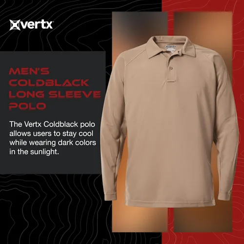 Vista 2 de Vertx VTX4020P-GY-COLDBLACK - Polo de manga larga para hombre