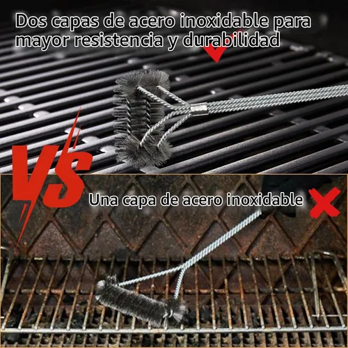 Vista 5 de Herramientas de limpieza para freidoras de 3 piezas, cepillo de limpieza de freidora de acero inoxidable