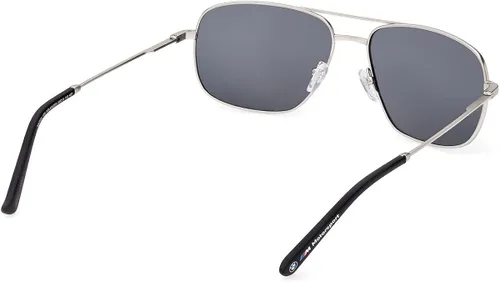 Vista 5 de BMW Gafas de sol de metal polarizadas rectangulares para hombre, paladio mate, 59, Paladio mate.