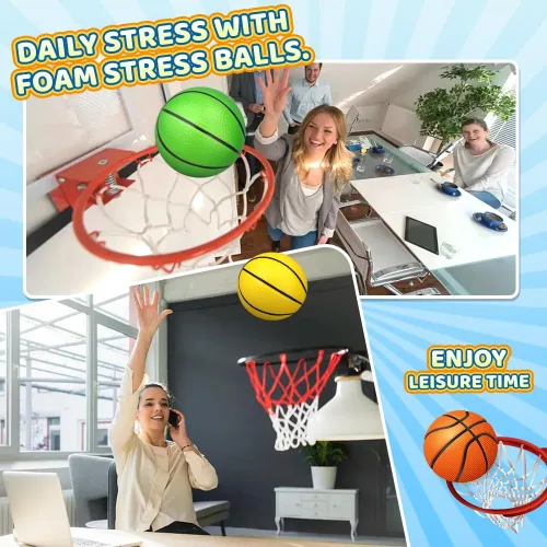 Vista 4 de Dilabnba Mini baloncesto de espuma de 5 pulgadas para niños y adultos, pelota para interiores y exteriores, pelotas de baloncesto reemplazables
