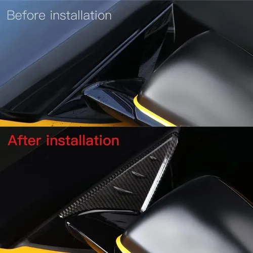 Vista 6 de para el panel de cubierta del espejo retrovisor de pilar A de fibra de carbono para GR Supra A90 A91 (2019 a 2025) Cubiertas triangulares