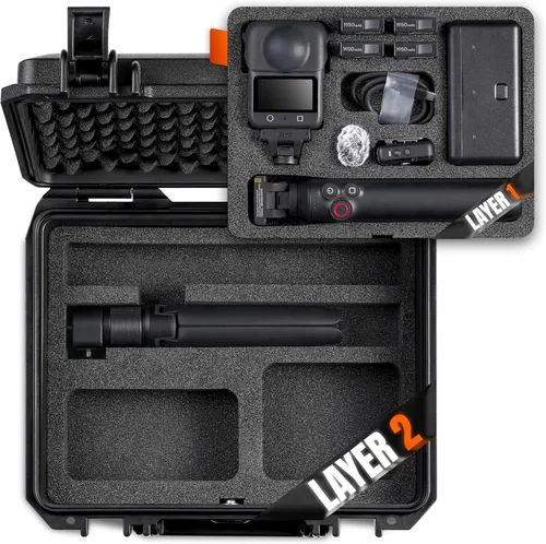 Vista 18 de Funda rígida portátil impermeable para DJI Osmo Action 5 Pro/4/3 accesorios de cámara de acción compatible con combo estándar, compatible