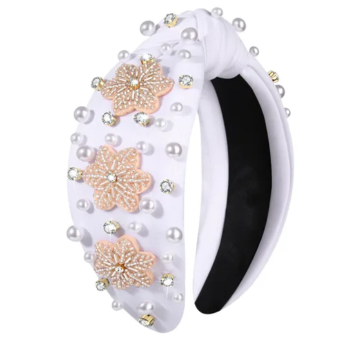 Vista 35 de Diadema de Navidad para mujer, accesorios de Navidad con cuentas, arco de Navidad, árbol, copo de nieve, diadema anudada HOHOHO, rojo y verde, perla