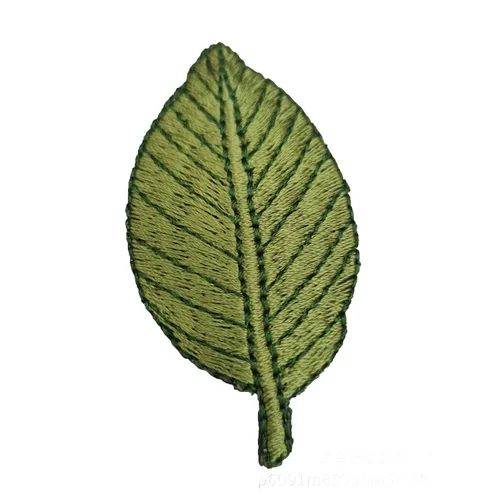 Vista 2 de Horquilla para el cabello con bordado en forma de hoja para niñas, pasadores para el cabello BW06 (2 unidades, verde)