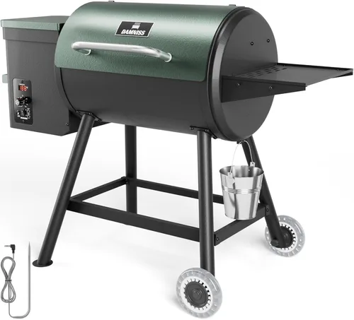 Vista 11 de DAMNISS Parrilla Eléctrica de Pellets de Madera 8 en 1 Parrillas BBQ para Parrilla al Aire Libre con Alimentación Automática y Control