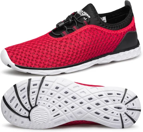 Vista 9 de DOUSSPRT Men's Water Shoes Quick Dry for Beach Swim Pool Fishing Negro (Allblack)