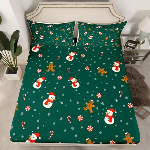 Vista 11 de Erosebridal Divertida sábana bajera ajustable de Halloween para niños, lindo juego de ropa de cama de calabaza fantasma, decoración de Halloween