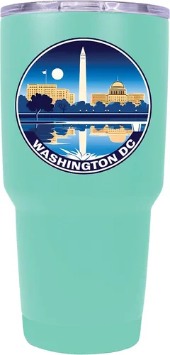 Vista 29 de Washington, D.C. Souvenir - Vaso aislado de acero inoxidable, 24 onzas, color negro, A