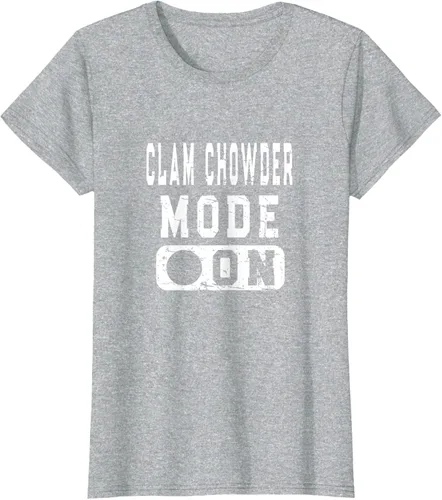 Vista 24 de Clam Chowder Mode On - Camiseta de broma de sopa de almejas, Negro