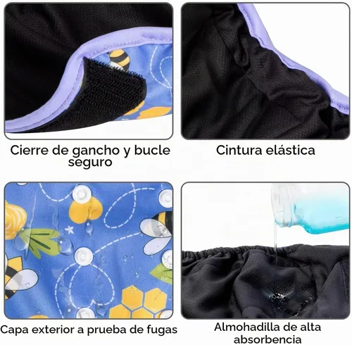 Vista 3 de Paw Legend Pañales lavables y reutilizables para perras, pañales para perras (3 unidades, XS)