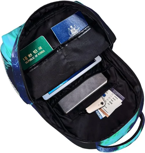 Vista 6 de Giwawa Cyan Dragon - Mochila para niños y niñas, con iluminación genial para 2, 3, 4, 5 y 6 grado, mochilas de animales de regreso a clases