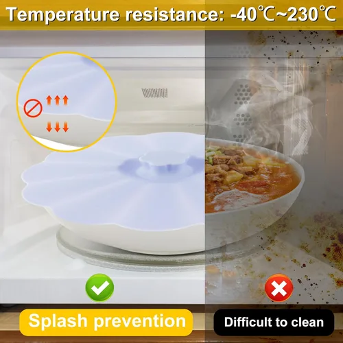 Vista 4 de Juego de 5 tapas de silicona, tapas de silicona reutilizables para almacenamiento de alimentos, 5 tamaños para adaptarse a la mayoría